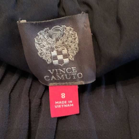 Vince Camuto Dress Sz 8 Navy Blue Off the Shoulder Sheath Above Knee Lined - Picture 3 of 4